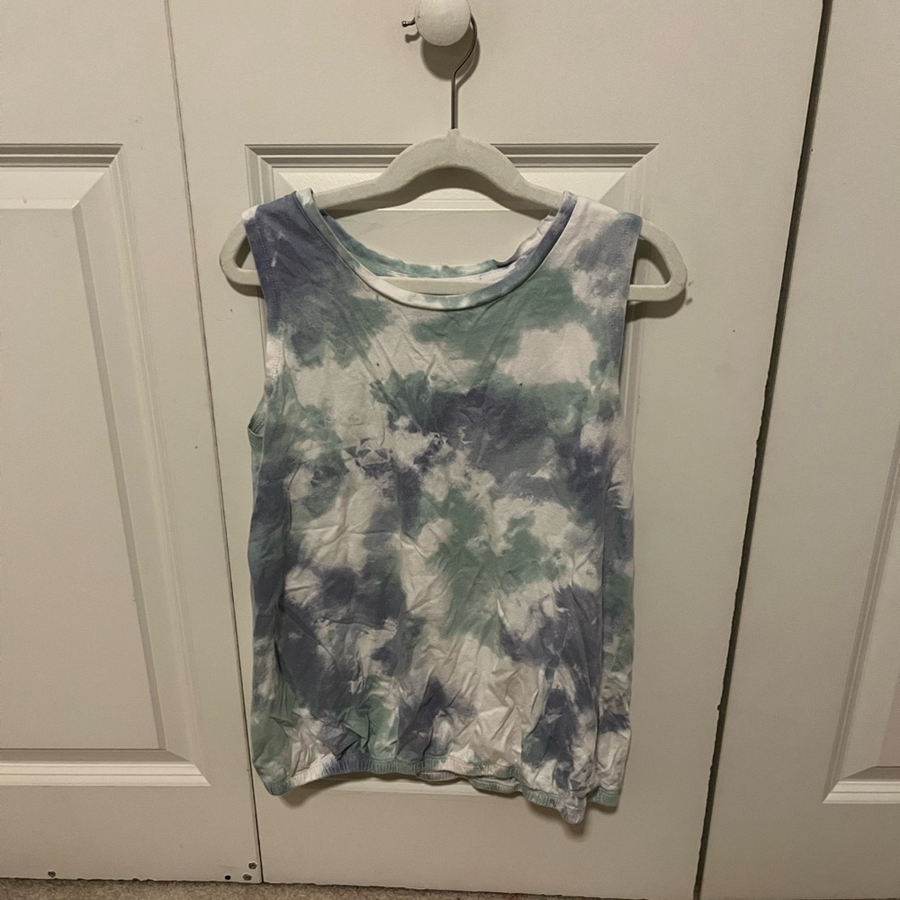Tie-Dye Sleeveless Top - Blue and Green
